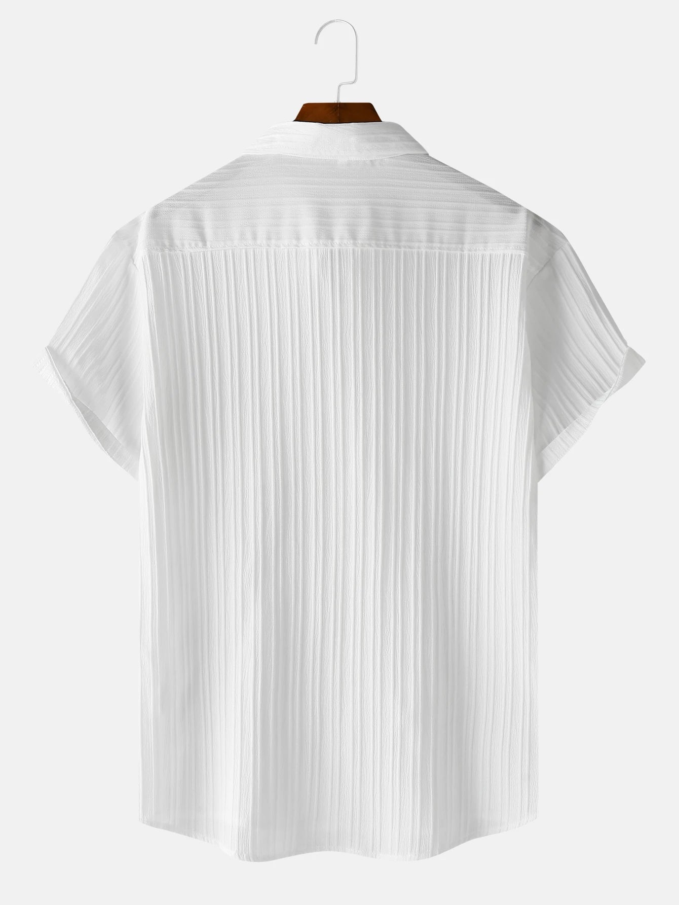 Men's  Comfortable Shirt Summer Beach Men's Shirt   Men's Short Sleeve Shirts  Solid Color Casual Short Sleeve Shirt