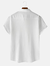 Men's  Comfortable Shirt Summer Beach Men's Shirt   Men's Short Sleeve Shirts  Solid Color Casual Short Sleeve Shirt