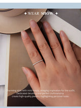 WOSTU Wedding Band Rings for Women 925 Sterling Silver AAA Zircon Stackable Engagement Crossed Rings Simple Jewelry Party Gift