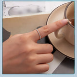 WOSTU Wedding Band Rings for Women 925 Sterling Silver AAA Zircon Stackable Engagement Crossed Rings Simple Jewelry Party Gift