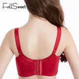 FallSweet Push Up Lace Bras for Women Sexy Plus Size Brassiere Comfort Underwear Female Wide Straps on the Back Sutian Feminino