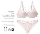 2021 New Sexy Women BCD Cup Bra Sets Lace Thong Hollow Out Underwear Panties Intimante Brief Female Girls Lingerie