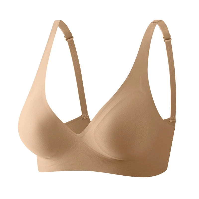 FINETOO Soft Wireless Bra Women Deep V Bras Sexy Bralette Padded Bra S-XL Female Seamless Underwear Comfortable Ladies Lingerie