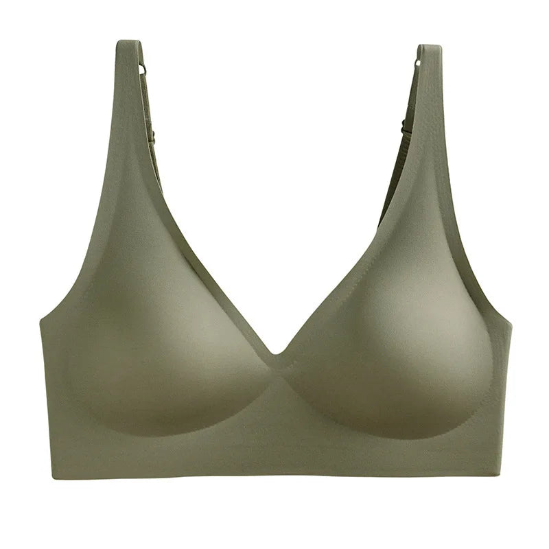 Push-Up Seamless Bras For Women Non-wire Brassiere V-neck Bralette Removable Pads Sports No Trace Underwear Sexy Lingerie S-3XL