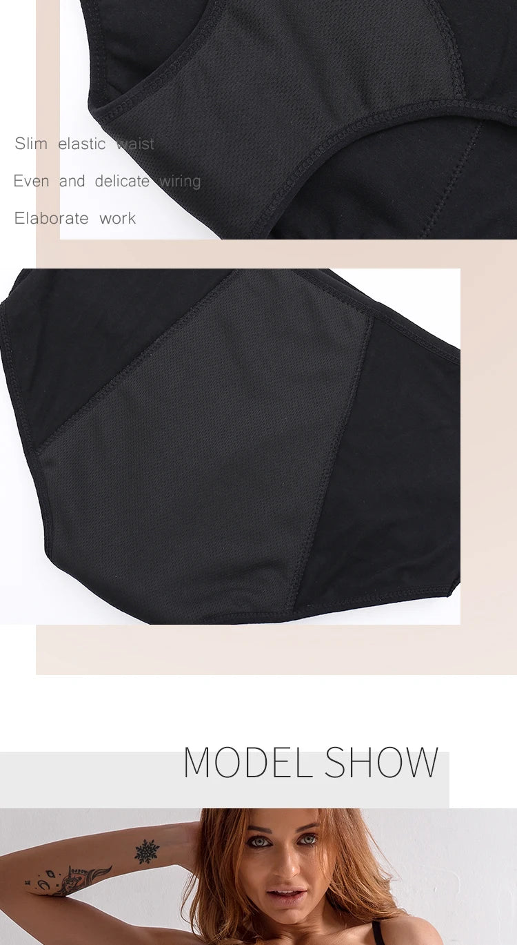 4-Layer Leakproof Menstrual Period Panties Fast Absorbent Underwear Sexy Lace Women Menstrual Briefs Plus Size Lingerie 5XL 6XL