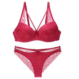 2021 New Sexy Women BCD Cup Bra Sets Lace Thong Hollow Out Underwear Panties Intimante Brief Female Girls Lingerie