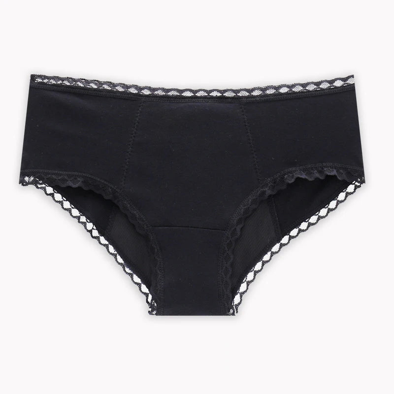 4-Layer Leakproof Menstrual Period Panties Fast Absorbent Underwear Sexy Lace Women Menstrual Briefs Plus Size Lingerie 5XL 6XL