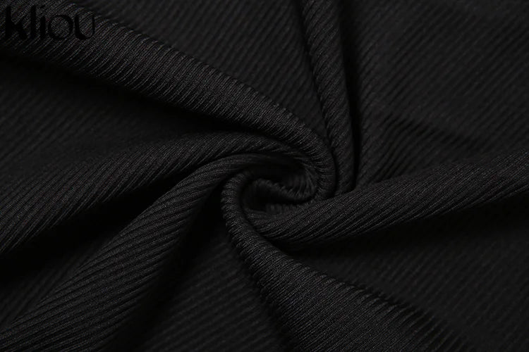Kliou Solid Knitted Bodysuit Women Fashion Turtleneck One Shoulder Long Sleeve Street Style Overalls Skinny Female Streetwear