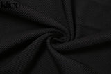 Kliou Solid Knitted Bodysuit Women Fashion Turtleneck One Shoulder Long Sleeve Street Style Overalls Skinny Female Streetwear