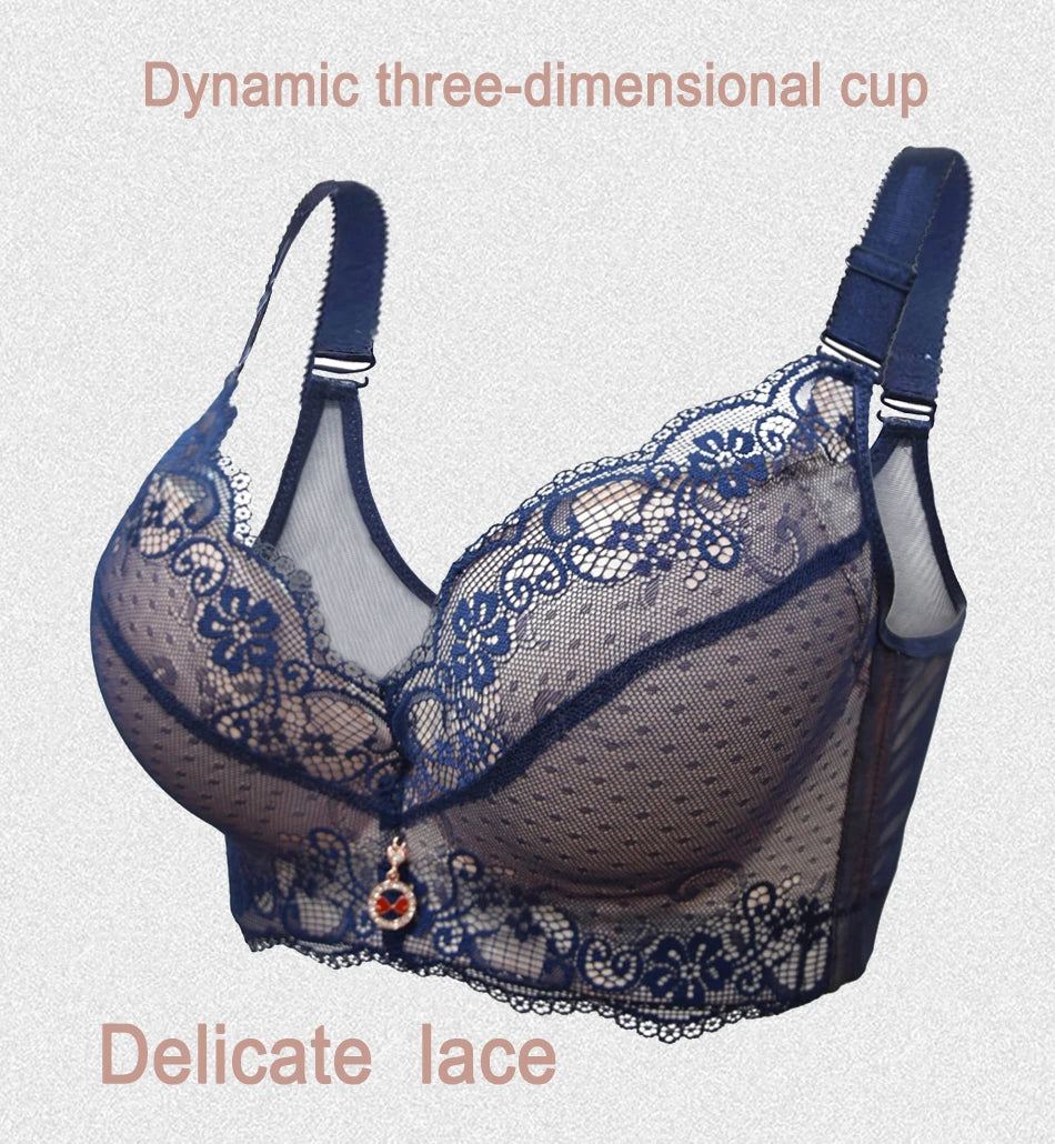 FallSweet Push Up Padded Bras for Women Lace Plus Size Bra Add Two Cup Underwire Brassiere A B C Cup Sexy Female Lingerie