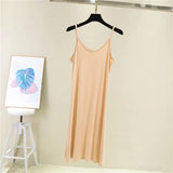Spring Summer 2026 Woman Tank Dress Casual Modal Sexy Camisole Elastic Female Home Beach Dresses O-Neck Camis Sexy Dress