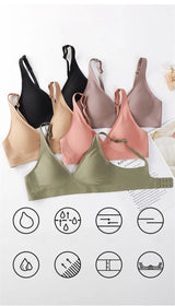 FINETOO Soft Wireless Bra Women Deep V Bras Sexy Bralette Padded Bra S-XL Female Seamless Underwear Comfortable Ladies Lingerie
