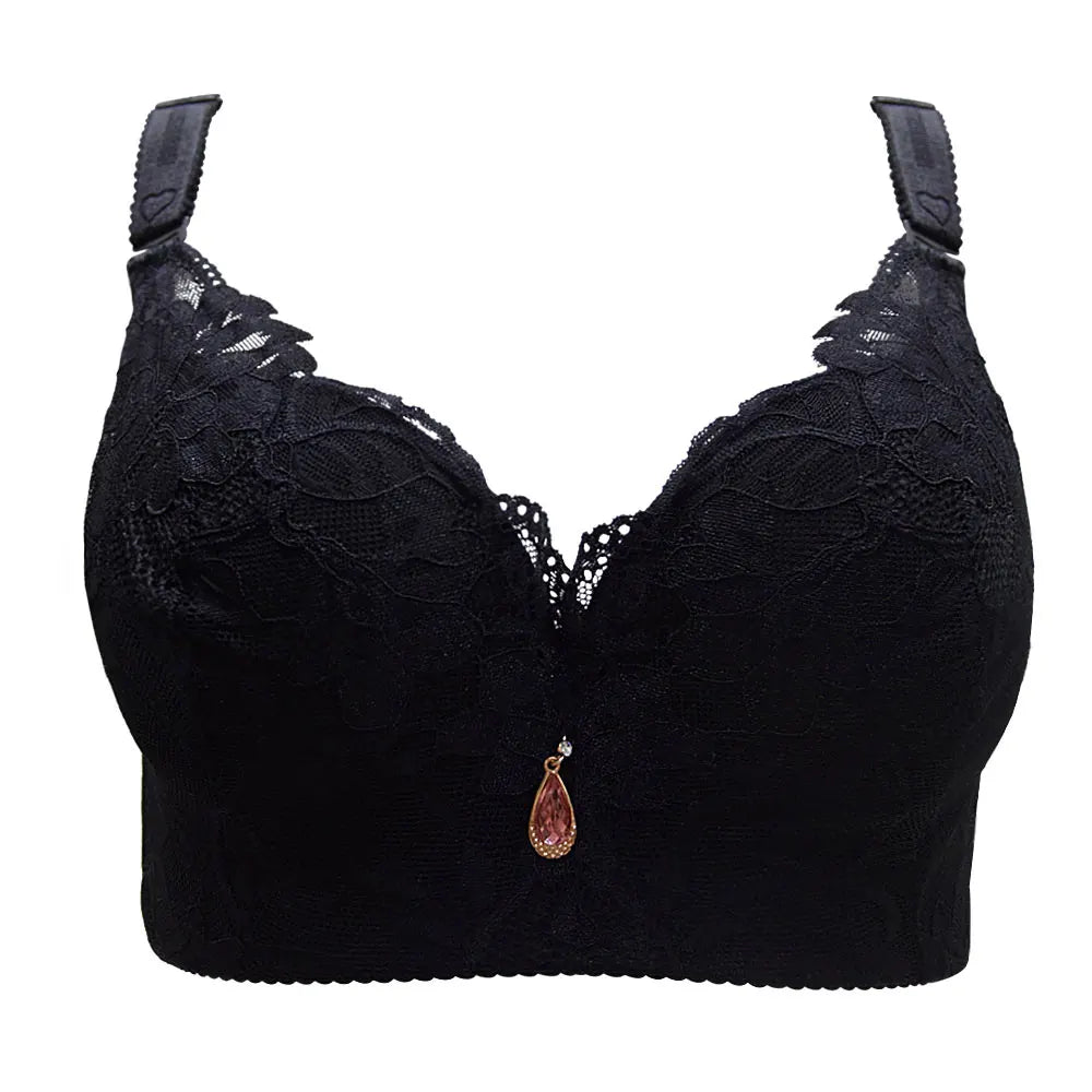 FallSweet Push Up Lace Bras for Women Sexy Plus Size Brassiere Comfort Underwear Female Wide Straps on the Back Sutian Feminino