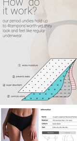 4-Layer Leakproof Menstrual Period Panties Fast Absorbent Underwear Sexy Lace Women Menstrual Briefs Plus Size Lingerie 5XL 6XL