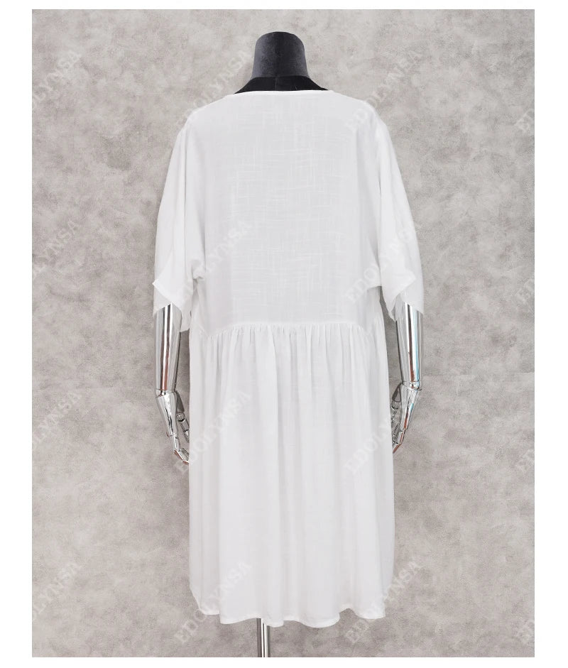 New Cover-ups 2023 Sexy V-neck Summer Beach Dress Tunic Women Casual Beachwear Swimsuit Cover Up Sarong Plage N771