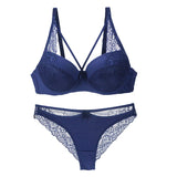 2021 New Sexy Women BCD Cup Bra Sets Lace Thong Hollow Out Underwear Panties Intimante Brief Female Girls Lingerie
