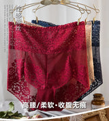 Women Lace High Waist Panties Sexy Mesh Girdle Waist Underwear Quality Plus Size Butt Lifter Knickers Tummy Slim Control Briefs