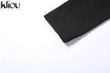 Kliou Solid Knitted Bodysuit Women Fashion Turtleneck One Shoulder Long Sleeve Street Style Overalls Skinny Female Streetwear