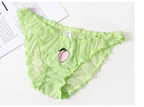 Meet'r Women Sexy Lace Lingerie Temptation Low-waist Panties Fruit Ins Embroidery Transparent Briefs Seamless Sweet Underwear