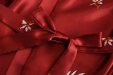 Silk Satin Wedding Bride Bridesmaid Robe Floral Bathrobe Short Kimono Robe Night Robe Bath Robe Fashion Dressing Gown For Women