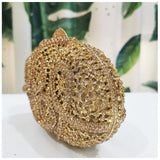 Gold Diamond Flower Evening Clutch Purse Oval Shape Rhinestone Crystal Wedding Bridal Clutches Luxury Phone Handbags