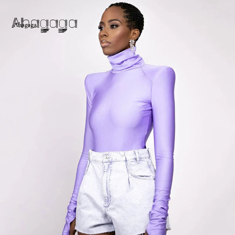 AHAgaga Loungewear Long Sleeve Fitness Rompers Women Jumpsuits Sexy Office Lady Fashion Bodysuits One Piece Female Overalls Tops