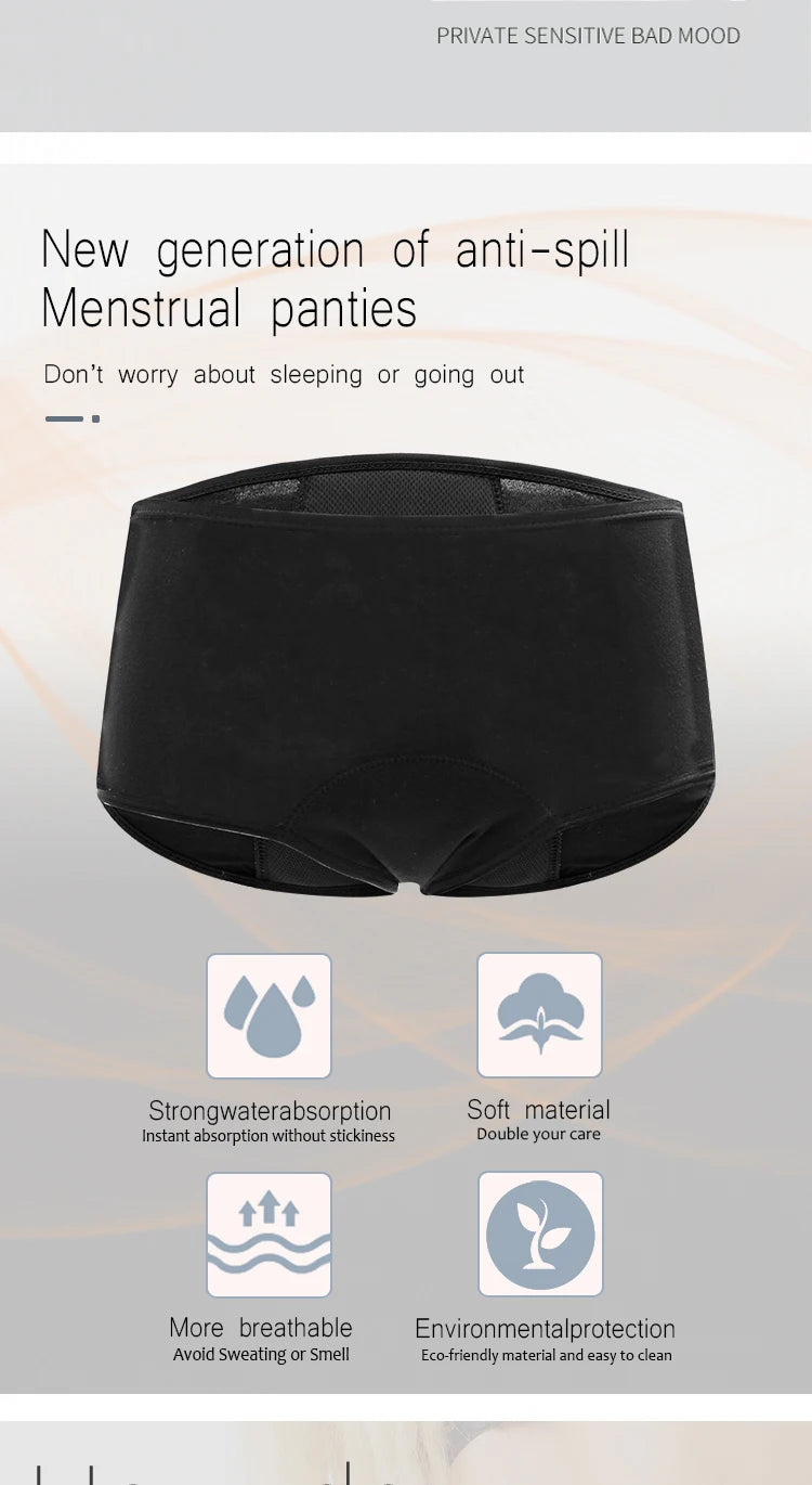 4-Layer Leakproof Menstrual Period Panties Fast Absorbent Underwear Sexy Lace Women Menstrual Briefs Plus Size Lingerie 5XL 6XL