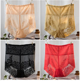 Women Lace High Waist Panties Sexy Mesh Girdle Waist Underwear Quality Plus Size Butt Lifter Knickers Tummy Slim Control Briefs