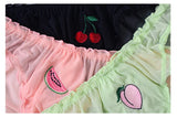Meet'r Women Sexy Lace Lingerie Temptation Low-waist Panties Fruit Ins Embroidery Transparent Briefs Seamless Sweet Underwear