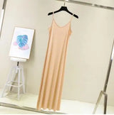 Spring Summer 2026 Woman Tank Dress Casual Modal Sexy Camisole Elastic Female Home Beach Dresses O-Neck Camis Sexy Dress