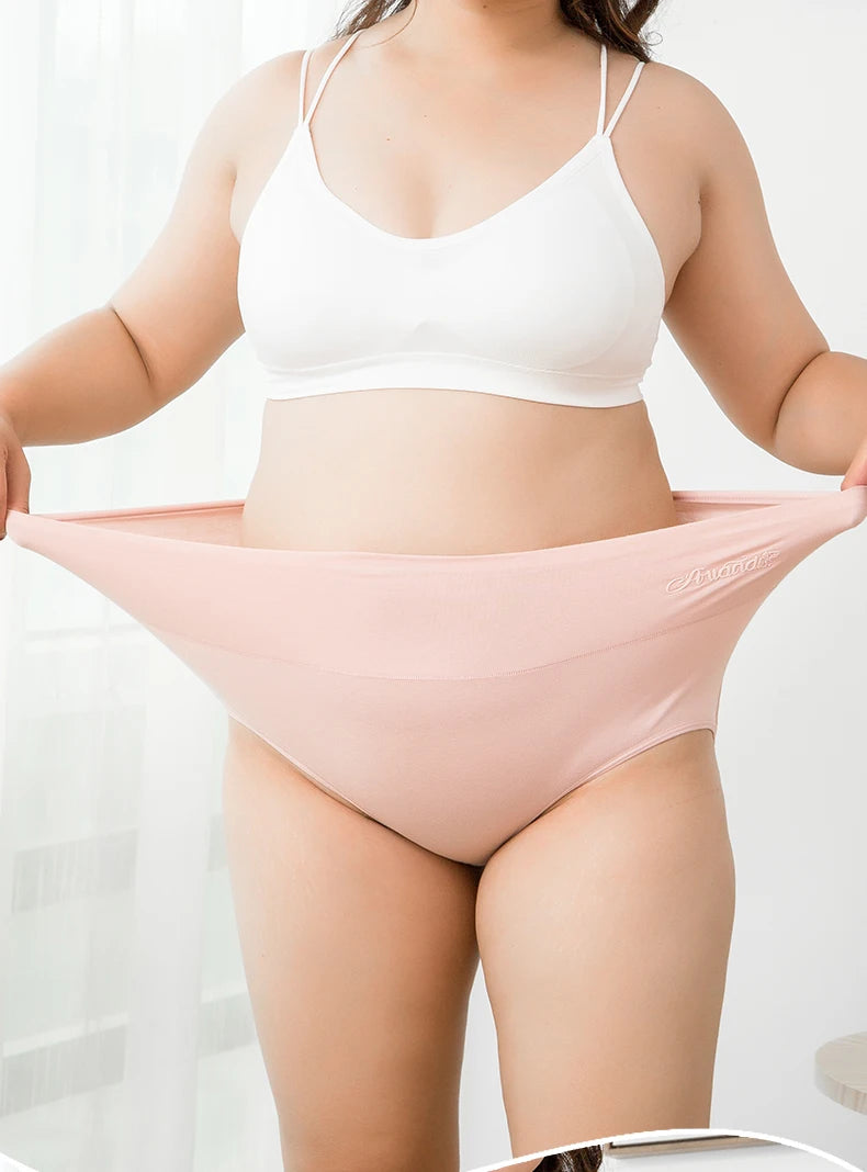 4Pcs/Set High Waist Cotton Panties Women Body Slimming Underwear Solid Briefs Plus Size Underpants Female Breathable Lingerie