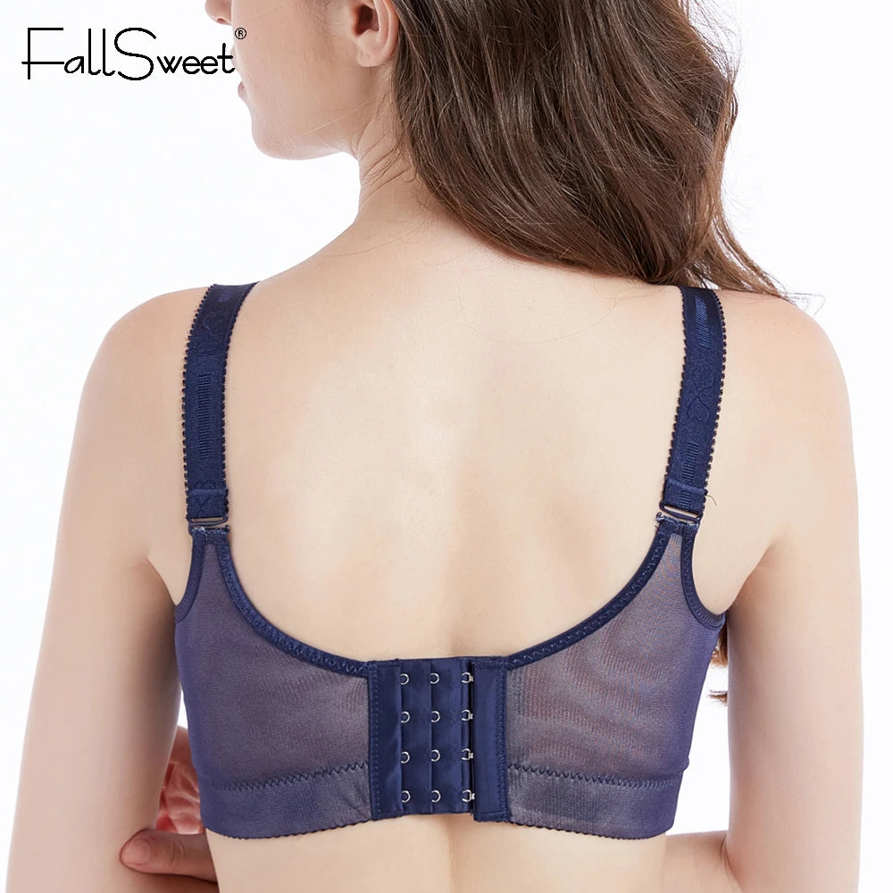 FallSweet Push Up Padded Bras for Women Lace Plus Size Bra Add Two Cup Underwire Brassiere A B C Cup Sexy Female Lingerie