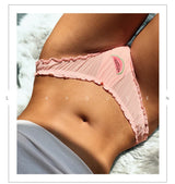 Meet'r Women Sexy Lace Lingerie Temptation Low-waist Panties Fruit Ins Embroidery Transparent Briefs Seamless Sweet Underwear