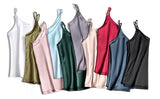 AOSSVIAO 2026 Spaghetti Strap Top Women Halter V Neck Basic White Cami Sleeveless Satin Silk Tank Tops Women'S Summer Camisole