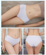 TrowBridge 10PCS/Set Women's Panties Solid Seamless Underwear Plus Size Comfortable Briefs Silk Satin Lingerie Health Underpants