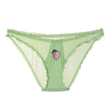 Meet'r Women Sexy Lace Lingerie Temptation Low-waist Panties Fruit Ins Embroidery Transparent Briefs Seamless Sweet Underwear