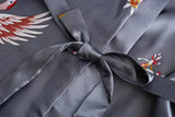 Silk Satin Wedding Bride Bridesmaid Robe Floral Bathrobe Short Kimono Robe Night Robe Bath Robe Fashion Dressing Gown For Women
