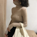 Turtleneck Sweater Womens 2026 Autumn Winter Tops Korean Slim Women Pullover Jumper Knitted Sweater Pull Femme Hiver Truien