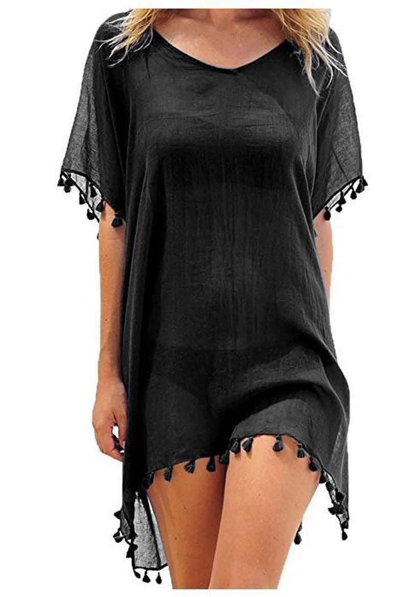 Women Beach Cover Up Lace Hollow Crochet Swimsuit Beach Dress Women 2025 Summer Cover-Ups Bathing Suit Ladies Beach Wear Tunic