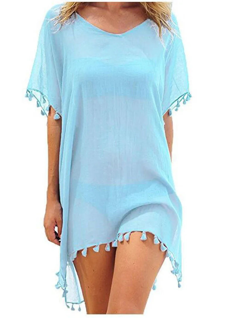 Women Beach Cover Up Lace Hollow Crochet Swimsuit Beach Dress Women 2025 Summer Cover-Ups Bathing Suit Ladies Beach Wear Tunic