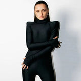 AHAgaga Loungewear Long Sleeve Fitness Rompers Women Jumpsuits Sexy Office Lady Fashion Bodysuits One Piece Female Overalls Tops