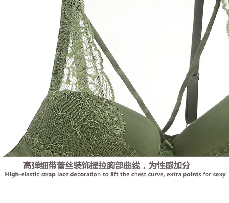 2021 New Sexy Women BCD Cup Bra Sets Lace Thong Hollow Out Underwear Panties Intimante Brief Female Girls Lingerie