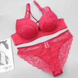 2021 New Sexy Women BCD Cup Bra Sets Lace Thong Hollow Out Underwear Panties Intimante Brief Female Girls Lingerie