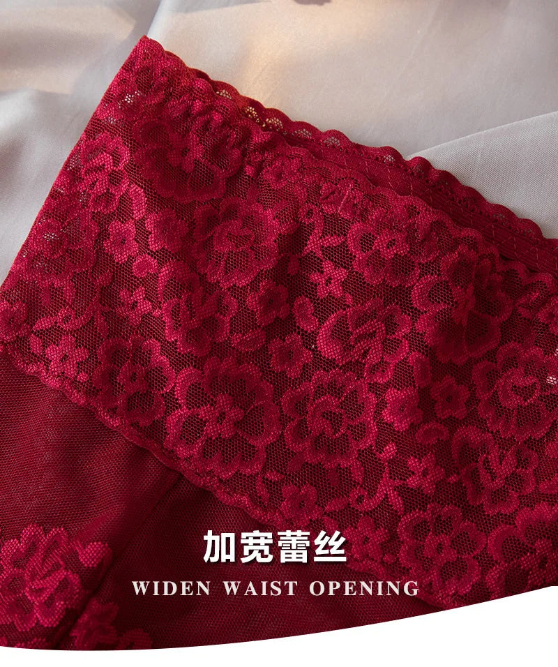 Women Lace High Waist Panties Sexy Mesh Girdle Waist Underwear Quality Plus Size Butt Lifter Knickers Tummy Slim Control Briefs
