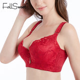 FallSweet Push Up Lace Bras for Women Sexy Plus Size Brassiere Comfort Underwear Female Wide Straps on the Back Sutian Feminino