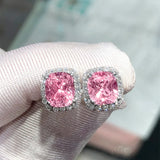 Huitan Bright White/Yellow/Pink CZ Stud Earrings for Women Fashion Contracted Jewelry High Quality Wedding Engagement Earrings