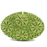 Gold Diamond Flower Evening Clutch Purse Oval Shape Rhinestone Crystal Wedding Bridal Clutches Luxury Phone Handbags