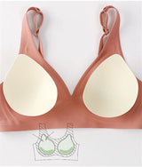 FINETOO Soft Wireless Bra Women Deep V Bras Sexy Bralette Padded Bra S-XL Female Seamless Underwear Comfortable Ladies Lingerie