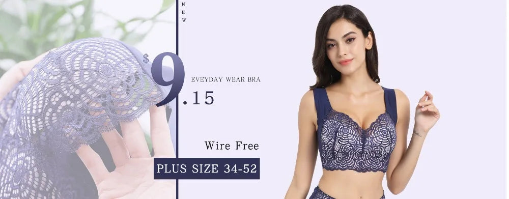 FallSweet Push Up Padded Bras for Women Lace Plus Size Bra Add Two Cup Underwire Brassiere A B C Cup Sexy Female Lingerie