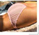 Meet'r Women Sexy Lace Lingerie Temptation Low-waist Panties Fruit Ins Embroidery Transparent Briefs Seamless Sweet Underwear
